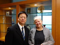 Prof. Alexandra Hughes, Pro Vice-Chancellor for Global Engagement, University of Westminster (right), led a delegation to visit CUHK on 12 January 2015.